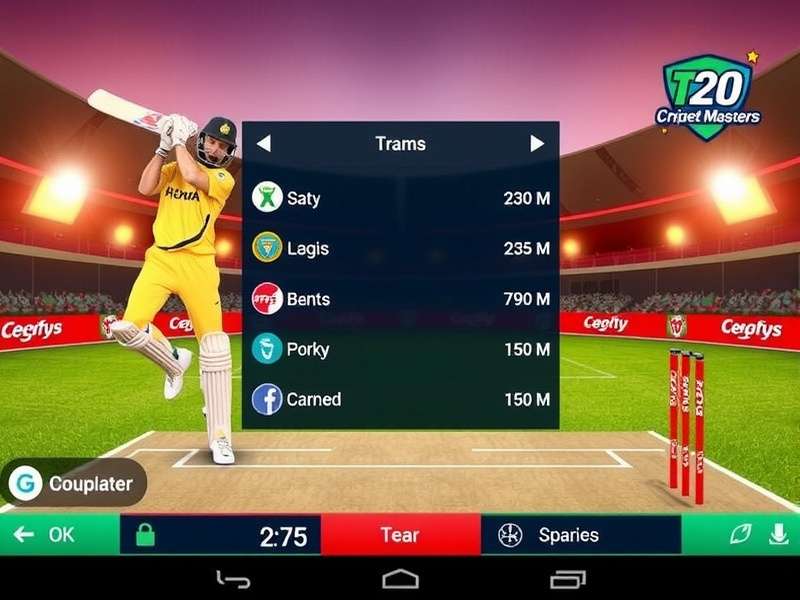 T20 Cricket Masters tournament screen